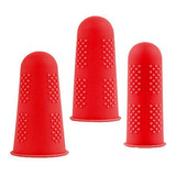 6 X 3x Dedo Pulgar Cunas Guantes Antideslizantes Mangas Rojo