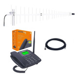 Kit Celular De Mesa 2 Chip 4g Aquário Cabo Antena Externa