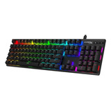 Teclado Gamer Hyperx Alloy Origins Qwerty Inglés Us Color Negro Con Luz Rgb