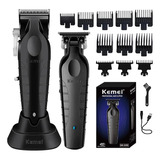 Kit 2 Maquinas Afeitadora Clipper Kemei 2296 + Trimmer 2299