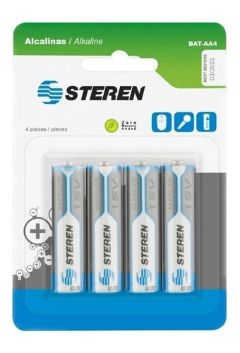 4 Pilas Alcalinas Tipo Aa 1.5v Steren