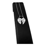 Collar Corazón Duo Dinosaurios De Plata Ley 925