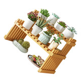 Soporte De Mesa Para Plantas De Bambú Y Flores De Escritorio