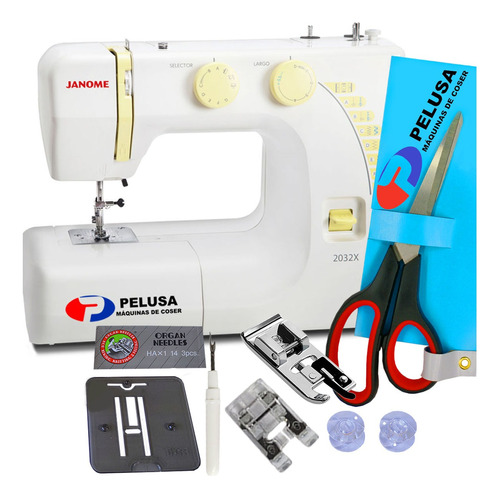 Janome 2032x Con Kit Tijera Y Pie De Falso Overlock Oficial