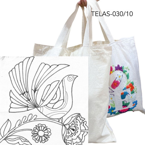 Bolso - Tote Bag Para Bordar X 1 Unidad Artesania