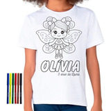 Kit 5 Camiseta Mágica Pra Colorir Personalizada Lembrancinha