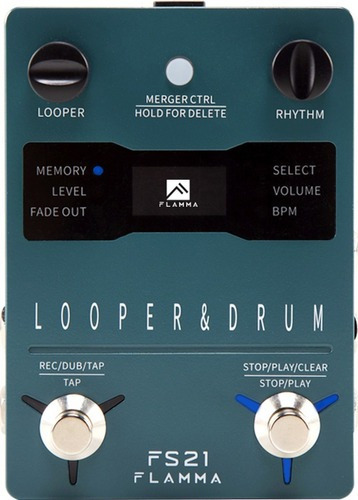 Flamma Looper & Drum Fs21 Pedal Looper Drum Machine Guitarra Color Gris