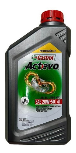 Aceite Moto Castrol 4t Actevo Gp 20w50 Mineral Avant