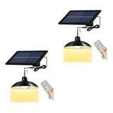 Pack X2 Lampara Solar Led Colgante 120w Plafon + Control