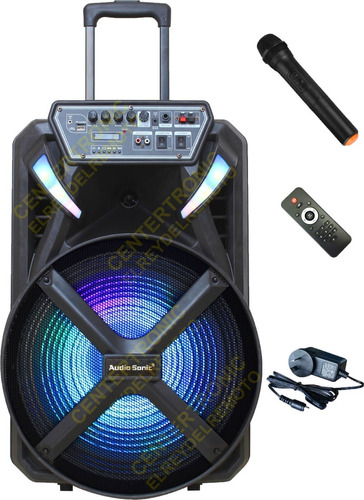 Parlante 15'' Karaoke Portátil Bluetooth Micrófono Inalámb.