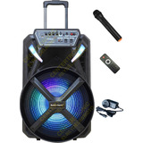 Parlante 15'' Karaoke Portátil Bluetooth Micrófono Inalámb.