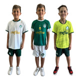 3 Kit Conjuntos Palmeiras Infantil Lançamento Promoção 