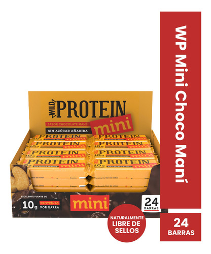 Wild Protein Mini Chocolate Maní 24 Unidades