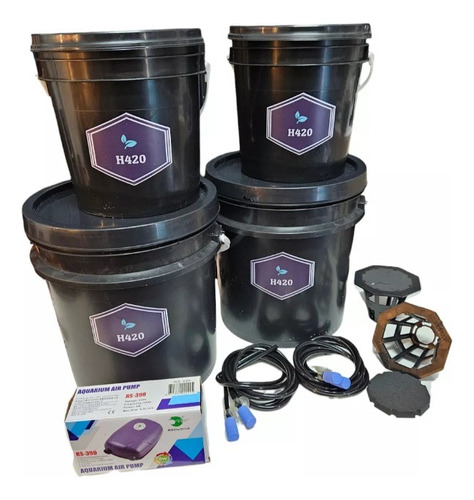 Kit Dwc Para 2 Plantas En Hidroponia 4l Vege + 10l Flora