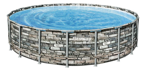 Piscina Power Steel Piedra 6.10x1.32m Pool Set Bestway