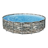 Piscina Power Steel Piedra 6.10x1.32m Pool Set Bestway