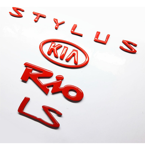 Emblemas Kia Rio Stylus Ls Maleta Rojos Repuestos  Foto 3