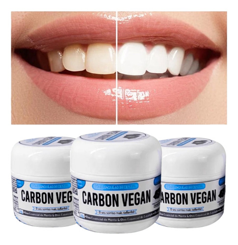 6 Po Branqueador Dental Carbon Vegan Phallebeauty Atacado Sj