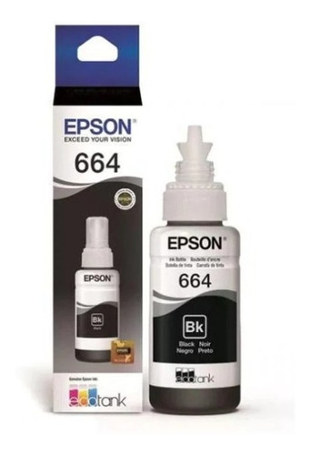 Botella De Tinta Epson Negra 664 / L200, L350, L355 L555