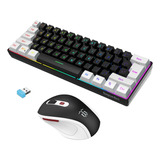 Teclado Y Mouse Inalámbrico Para Juegos/negro/blanco