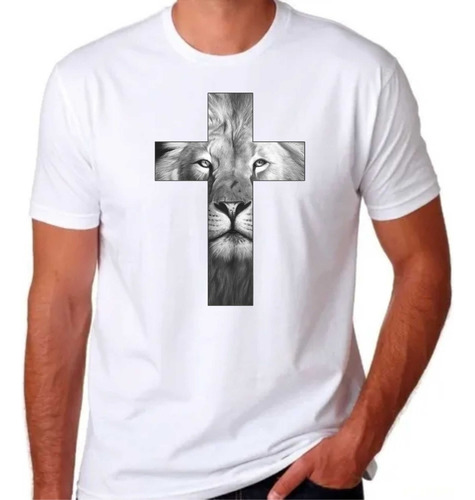 Camiseta -  Cruz Leão - Moda Evangélica-c