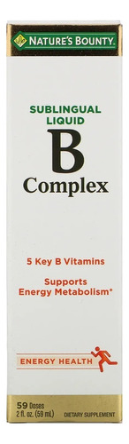 Nature's Bounty Complejo B Líquido Sublingual, Vitaminas B Clave, Además Favorece El Metabolismo De Energía Que  Ofrece Una Ventaja Clara Frente A Los Suplementos Nutricionales Convencionales, 59 Ml.