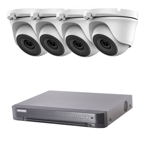 Kit 4 Camaras  Seguridad Hikvision Dvr Full Hd 2mp Exterior