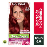 Kit Coloración Nutrisse Cor Intensa Garnier  Tintura Capilar Permanente Cor Intensa Tono 6.6 Rojo Intenso Para Cabello X 45g