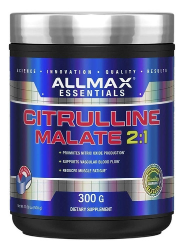 Allmax L-citrulina Malate 2:1 300 Gramos 150 Servicios Sabor Sin Sabor