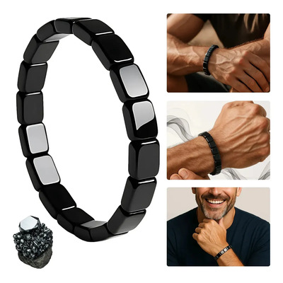 Pulsera De Hematita Para Hombres Pulsera Elástica De | Envío gratis