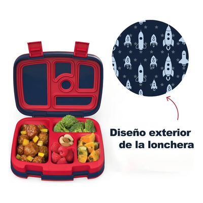 Lonchera Hermética Con Divisiones Bentgo Kids Prints Cohetes Color Azul | Envío gratis