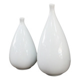 Dupla Vasos Decorativo Garrafa Cerâmica Moderna Enfeite Sala