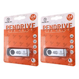 Kit 2 Pendrive 4gb P/ Backup De Foto Video E Musica Usb 2.0