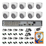 Kit Cctv 8 Cámaras 5mp Domo Colorvu Audio Baluns / 2tb 