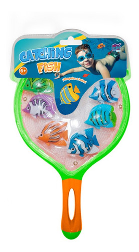 Juego De Agua Set De Pesca Con 6 Peces Y Red Ikout0004