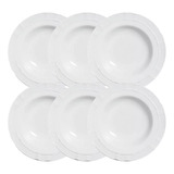 X6 Plato Hondo Porcelana Blanca Línea Vanna, Verbano