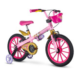 Bicicleta Aro 16 Princesas Disney  Nathor Meninas Rosa Kids