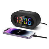 Reloj Despertador  Con Cargador Usb Reacher Con Pantalla Led