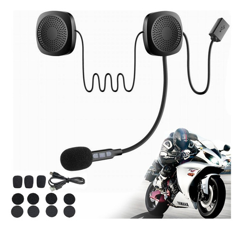 Audífono Bluetooth 4.2 Para Casco De Moto Con Micrófono