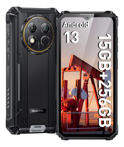 Oukitel Teléfono Inteligente Wp28 Dual Sim 256 Gb 15 Gb Ram 10000mah 6.52 Fhd+ Android 13 Negro 