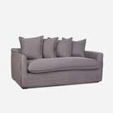 Sofa Tela 2 Cuerpos 4 Cojines Relax Gris Cic