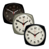 Relógio De Parede Sala Cozinha Grande 25cm Preto E Prata
