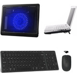 Teclado, Mouse E Suporte Cooler Para Notebook Dell - Preto