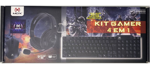 Kit Teclado/mouse/fone Gamer Mox Mo-km600 Vermelho