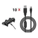 10 Cabo Usb V8 Filtro P/ Controle Playstation 4 Ps4 Atacado