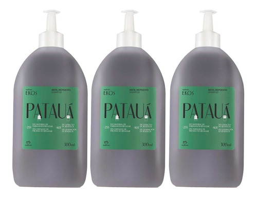 Shampoo Pataua Ekos X 3 Natura Crecimiento Capilar Repuesto