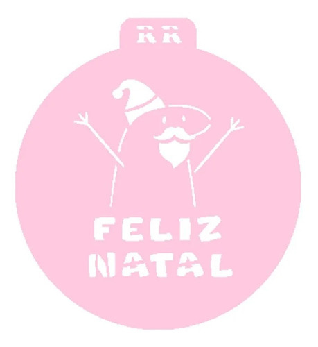 Stencil Redondo Para Bolos - Flork Papai Noel - Ref. 4043