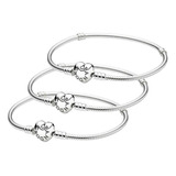 3 Pcs Pulsera Original Plata Incluye Estuche Y Bolsa 2024