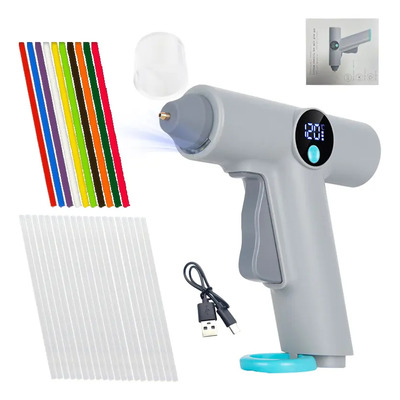 Pistola De Pegamento Termofusible Recargable Con Batería De Litio Y Pantalla Digital, Mini Pistola De Silicón Caliente Con Barras De Alta Viscosidad Para Manualidades, Reparaciones Y Uso En El Hogar | MercadoLibre