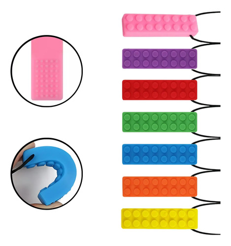 Colar Mordedor Sensorial Para Autismo Tdah Infantil Silicone
